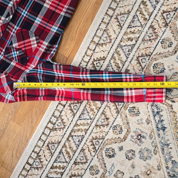 ROEBUCK & CO. MENS RED PLAID FLANNEL FRONT SNAP SHIRT SIZE XL - Picture 12 of 15